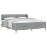 Lit Box Spring vidaXL avec Matelas en Gris Clair  180x200 cm  Tissu