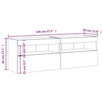 vidaXL Meubles TV muraux lumières LED 2 Pièces chêne marron 60x30x40 cm