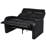vidaXL Fauteuil inclinable à LED à 2 places cuir artificiel noir