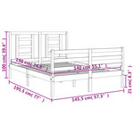 vidaXL Cadre de lit sans matelas blanc 140x190 cm bois massif
