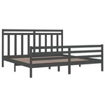 vidaXL Cadre de lit Gris Bois massif 200x200 cm