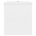 vidaXL Armoire d'évier avec lavabo intégré Blanc Aggloméré