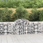 vidaXL Paniers à gabions arqués 4 Pièces 200x50x80/100 cm Fer galvanisé
