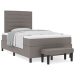 vidaXL Lit à Sommier avec Matelas & Banc Taupe 120x200 cm Tissu