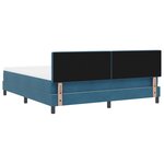 Lit Box Spring vidaXL avec Matelas & LED Bleu Sombre 180x200 cm Velours