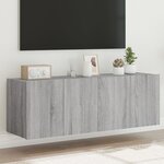 vidaXL Meubles TV muraux et lumières LED 2Pièces sonoma gris 60x35x41 cm