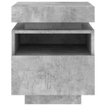 vidaXL Armoires de chevet avec lumières LED 2 Pièces gris béton