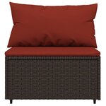 vidaXL Salon de jardin 4 Pièces avec coussins Marron Résine tressée
