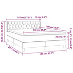 vidaXL Sommier à lattes de lit avec matelas Noir 140x200 cm Tissu