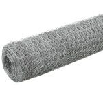 vidaXL Grillage pour volière Acier galvanisé 25x1 2 m Argenté