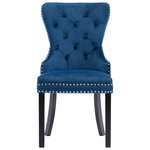 vidaXL Chaises à manger lot de 6 bleu velours