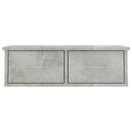vidaXL Étagère murale avec tiroirs Gris béton Bois d'ingénierie
