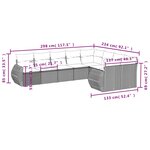 vidaXL Salon de jardin 9 Pièces avec coussins gris résine tressée