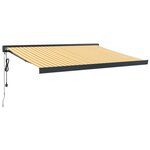 vidaXL Auvent rétractable jaune et blanc 3x2 5 m tissu et aluminium