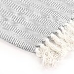 vidaXL Couverture coton à chevrons 220x250 cm Gris