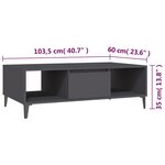 vidaXL Table basse gris 103 5x60x35 cm bois d'ingénierie