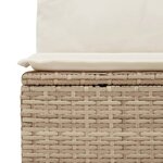 vidaXL Salon de jardin avec coussins 3 Pièces beige résine tressée