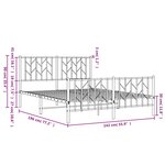 vidaXL Cadre de lit métal sans matelas et pied de lit blanc 135x190 cm