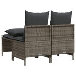 vidaXL Salon de jardin 4 Pièces avec coussins gris résine tressée