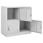 vidaXL Armoires à casiers 2 Pièces Gris clair 90x45x92 5 cm Acier