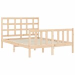 vidaXL Cadre de lit avec tête de lit 140x190 cm bois massif