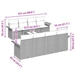 vidaXL Canapé de jardin 9 pièces avec coussins gris clair en poly rotin