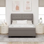 Lit box spring vidaXL avec matelas en taupe 140x200 cm tissu