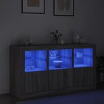 vidaXL Buffet avec lumières LED sonoma gris 123x37x67 cm