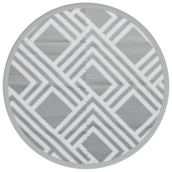 vidaXL Tapis d'extérieur gris Ø120 cm PP