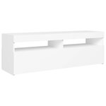 vidaXL Meuble TV avec lumières LED blanc 120x35x40 cm