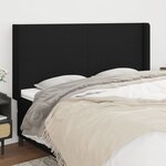 vidaXL Tête de lit avec oreilles Noir 163x16x118/128 cm Tissu