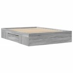 vidaXL Cadre de lit sonoma gris 135x190 cm bois d'ingénierie
