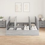 Cadre de lit de rangement vidaXL Gris Sonoma 180x200 cm