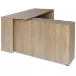 Bureau table meuble travail informatique d'angle 4 étagères chêne 0502069