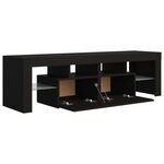 vidaXL Meuble TV avec lumières LED Noir 140x36 5x40 cm