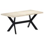 vidaXL Table à manger Blanc 160x80x75 cm Bois de manguier massif