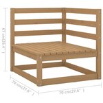 vidaXL Salon de jardin 6 Pièces Marron miel Bois de pin massif