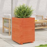 vidaXL Jardinière cire marron 50x50x72 5 cm bois de pin massif