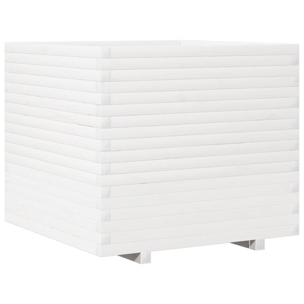 vidaXL Jardinière blanc 80x80x72 cm bois de pin massif