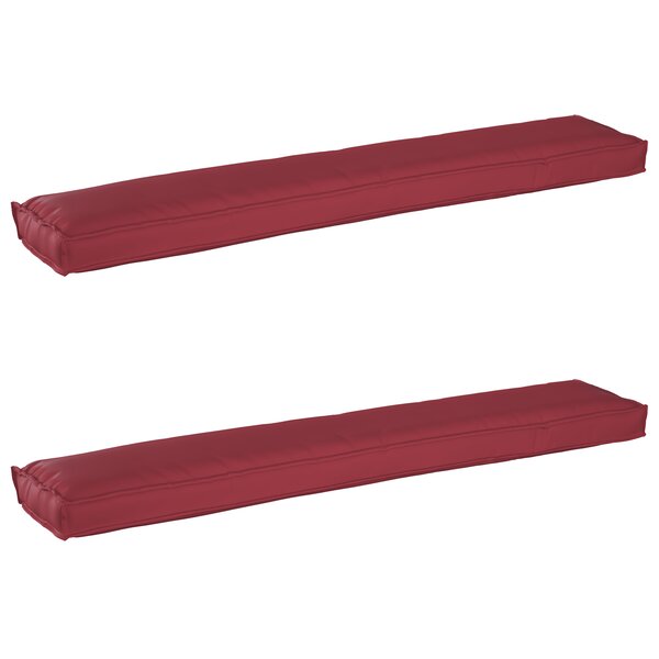 vidaXL Coussins de Palette pour Banc 2 Pièces Bourgogne 200x40x8 cm Tissu Oxford