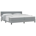 Lit Box Spring vidaXL avec Matelas Gris Clair 200x200 cm Tissu