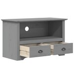 vidaXL Meuble TV avec 2 tiroirs BODO gris bois de pin massif
