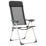 vidaXL Chaise pliante de camping lot de 2 Noir Aluminium