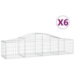 vidaXL Paniers à gabions arqués 6 Pièces 200x50x40/60 cm fer galvanisé