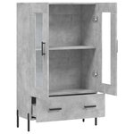 vidaXL Buffet haut gris béton 69 5x31x115 cm bois d'ingénierie
