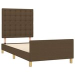 vidaXL Cadre de lit avec tête de lit marron foncé 100x200 cm Tissu