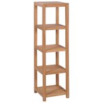 vidaXL Support de rangement de bain 4 niveaux teck massif 42x42x165 cm