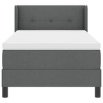 Lit box spring vidaXL avec matelas gris foncé 90x190 cm en tissu