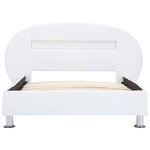 vidaXL Cadre de lit avec LED Blanc Similicuir 100 x 200 cm
