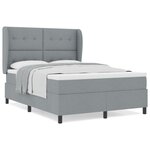Lit Box Spring vidaXL avec Matelas - Gris clair  140x200 cm  Tissu